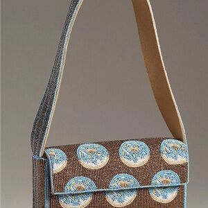 Anthropologie The Fiona Beaded Bag Food & Drink Edition Donut - NWT